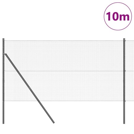 Ensemble de poteaux de clôture gris Pack de 2 Gris Métal 10 x 1 m 