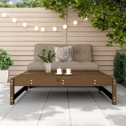 Repose-pied de jardin 120x80 cm marron miel bois de pin massif 