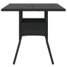 Table de jardin dessus en verre noir 80x80x75 cm résine tressée 