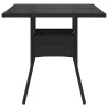 Table de jardin dessus en verre noir 80x80x75 cm résine tressée 