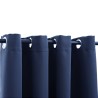 Rideaux occultants avec anneaux en métal 2 pcs Bleu 140x245 cm 