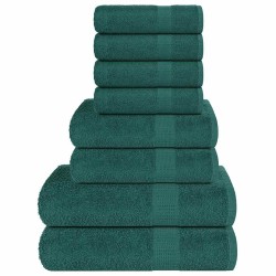 Ensemble de serviettes 8 pcs vert 360 g/m² 100% coton 