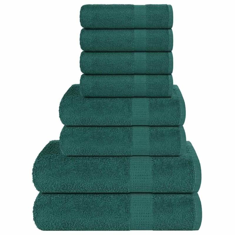 Ensemble de serviettes 8 pcs vert 360 g/m² 100% coton 