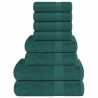 Ensemble de serviettes 8 pcs vert 360 g/m² 100% coton 