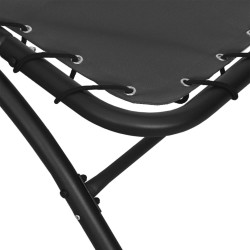 Chaise longue et auvent gris foncé 167x80x195 cm tissu et acier 