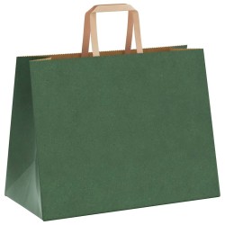 Sacs en papier 250 pcs avec poignées vert 32x17x25 cm 