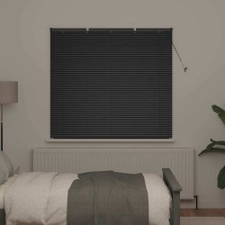 Store de Fenêtre avec des rideaux Autre Noir 80 x 130 cm Aluminium 