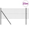 Clôture en fil métallique soudé avec 13 poteaux Gris 0.4 x 25 m Acier 
