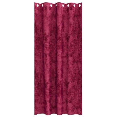 Ensemble de 2 rideaux en velours avec œillets rouge vin 260 x 140 cm 