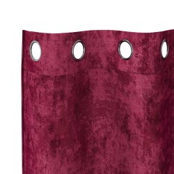 Ensemble de 2 rideaux en velours avec œillets rouge vin 260 x 140 cm 