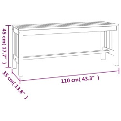Banc de jardin 110 cm bois massif d'eucalyptus 