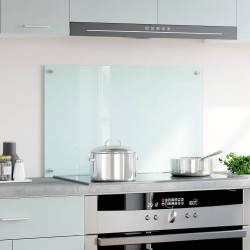  Dosseret de cuisine Blanc 80x50 cm Verre trempé 