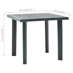 Table de jardin Vert 80x75x72 cm Plastique 