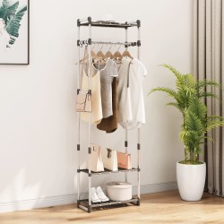 Porte-vêtements à 3 niveaux Argenté 59x29x192 cm Aluminium 