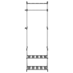 Porte-vêtements à 3 niveaux Argenté 59x29x192 cm Aluminium 