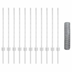 Poteaux de clôture 11 pcs U-Channel 80 cm Acier galvanisé 