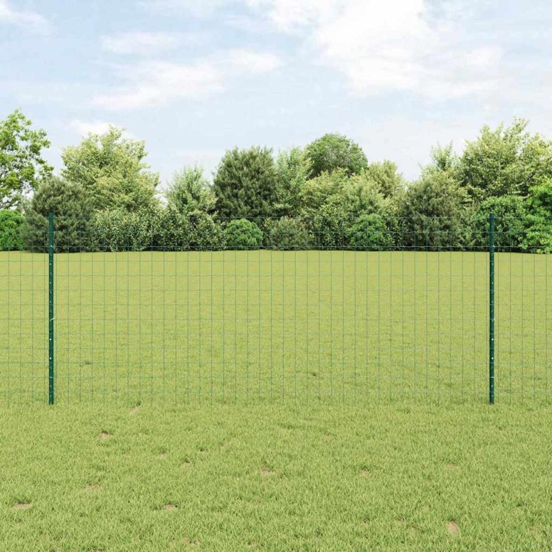Set de Clôture de Jardin Lot de 2 Vert Acier Traitée en Poudre 