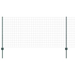 Set de Clôture de Jardin Lot de 2 Vert Acier Traitée en Poudre 
