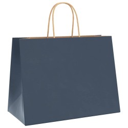 Sacs en papier 250 pcs avec poignées bleu 32x17x25 cm 
