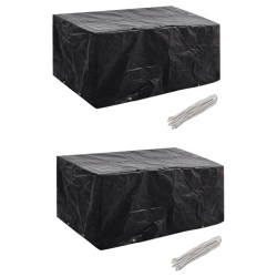 Housses de salon de jardin 2 pcs Rotin 8 œillets 180 x 140 cm 