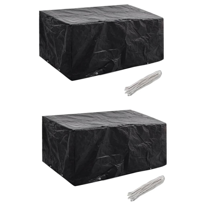 Housses de salon de jardin 2 pcs Rotin 8 œillets 180 x 140 cm 
