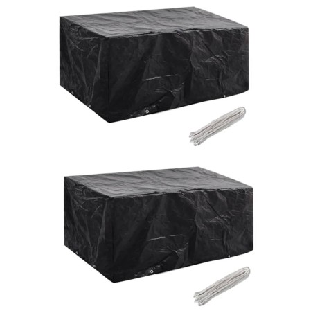 Housses de salon de jardin 2 pcs Rotin 8 œillets 180 x 140 cm 