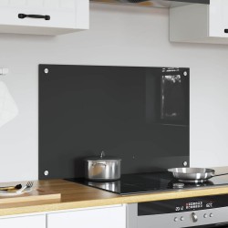 Dosseret de Cuisine Gris Foncé 80x50x0.6 cm en Verre Trempé 