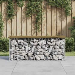Banc de jardin design gabion 103x31,5x42cm bois de pin imprégné 