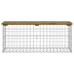 Banc de jardin design gabion 103x31,5x42cm bois de pin imprégné 