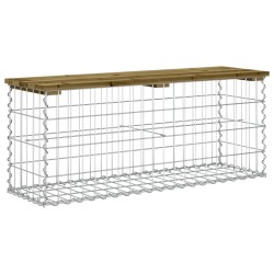 Banc de jardin design gabion 103x31,5x42cm bois de pin imprégné 