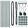 Poteaux de clôture 7 pcs Vert Ø32mm 160 cm Métal 