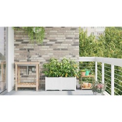 Jardinières de jardin 1 pc Blanc 80 x 40 x 37.5 cm Plastique 