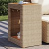 Table d'appoint de jardin dessus en bois beige 60x40x75 cm 