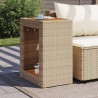 Table d'appoint de jardin dessus en bois beige 60x40x75 cm 