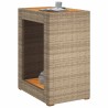 Table d'appoint de jardin dessus en bois beige 60x40x75 cm 