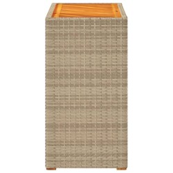 Table d'appoint de jardin dessus en bois beige 60x40x75 cm 