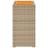 Table d'appoint de jardin dessus en bois beige 60x40x75 cm 