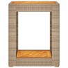 Table d'appoint de jardin dessus en bois beige 60x40x75 cm 