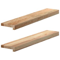 Appuis de fenêtre 2 pcs non traité 80x15x2 cm bois chêne massif 