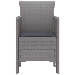 Chaises de jardin avec coussins 2 pcs Gris clair 