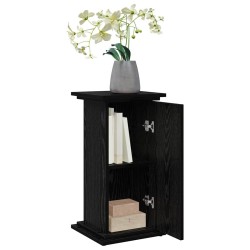 Support d'affichage avec rangement en chêne noir - 31 x 30 x 60 cm - Bois d'ingénierie 