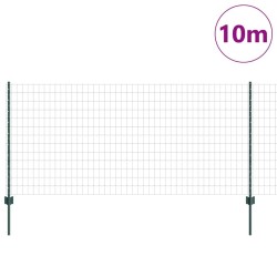 Clôture Euro avec 5 poteaux U verts 1x10 m en acier 
