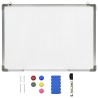 Tableau blanc magnétique effaçable à sec Blanc 90x60 cm Acier 