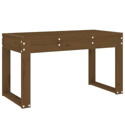 Banc de jardin marron miel 80x38x45 cm bois de pin massif 