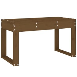 Banc de jardin marron miel 80x38x45 cm bois de pin massif 