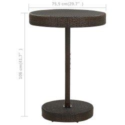 Table de jardin Marron 75,5x106 cm Résine tressée 