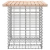 Banc de jardin design de gabion 100x70x72 cm bois massif de pin 
