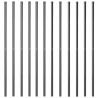 Poteaux de clôture 12 pcs Gris 160 cm Acier peint par poudre 