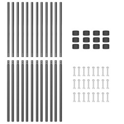 Poteaux de clôture 12 pcs Gris 160 cm Acier peint par poudre 