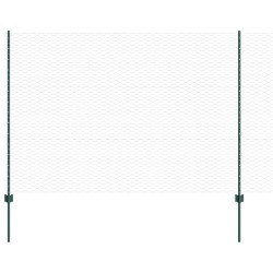 Poteaux de clôture 5 pcs U-Channel Vert 150 cm Acier 